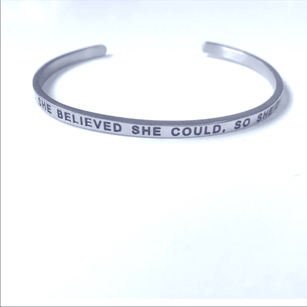 Set of 3 - She Believed She Could, So She Did Mantra Bracelet
